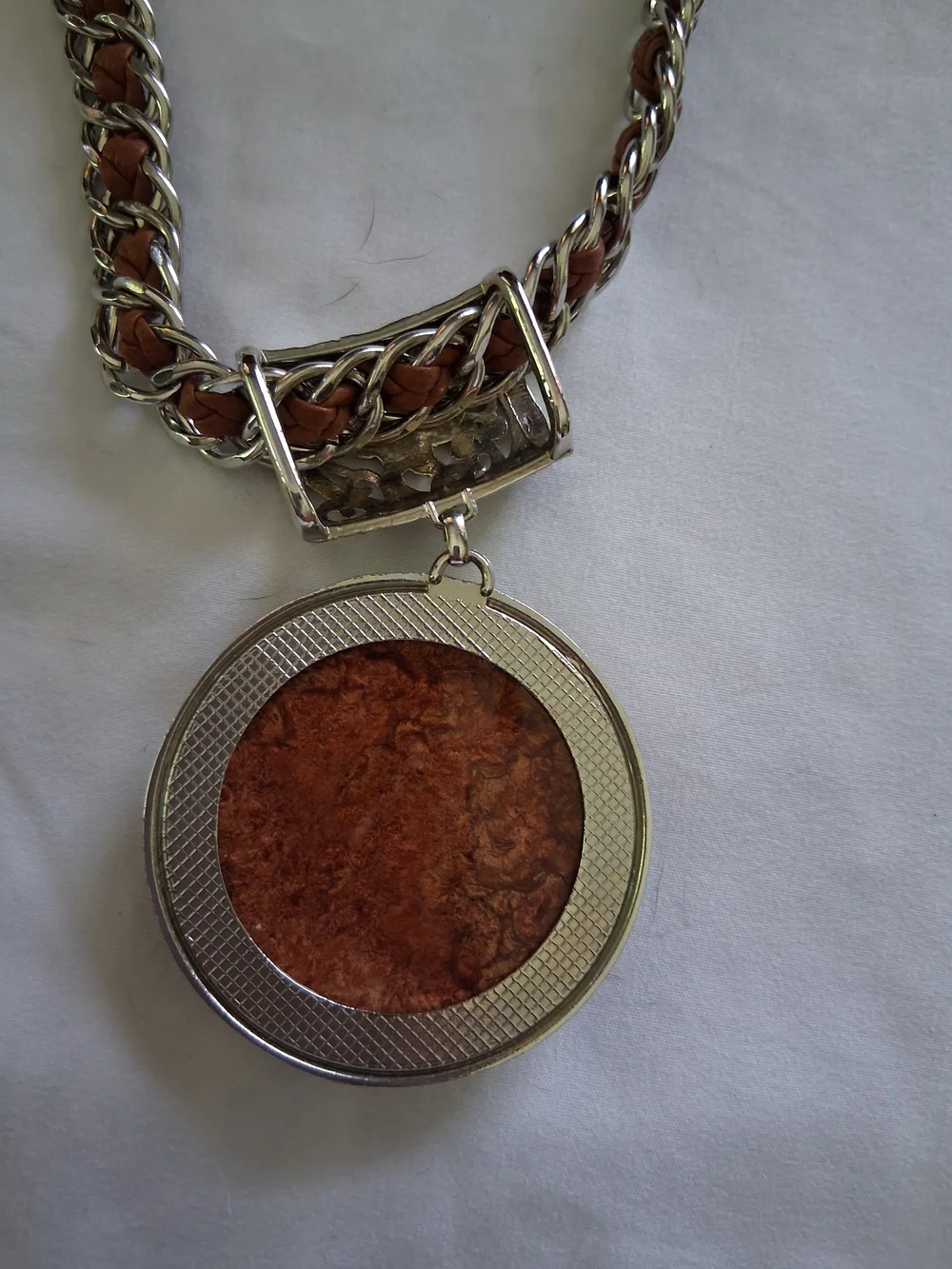 Fossil coral / agatized fossil coral Silver Necklace